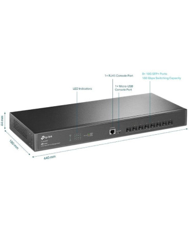 Switch Gestionable TP-Link Omada JetStream TL-SX3008F/ 8 Puertos/ SFP+ 10GE 2