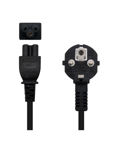 Cable Alimentación Trébol Nanocable 10.22.0302/ Schuko Macho - C5 Hembra/ 1.5m/ Negro 2