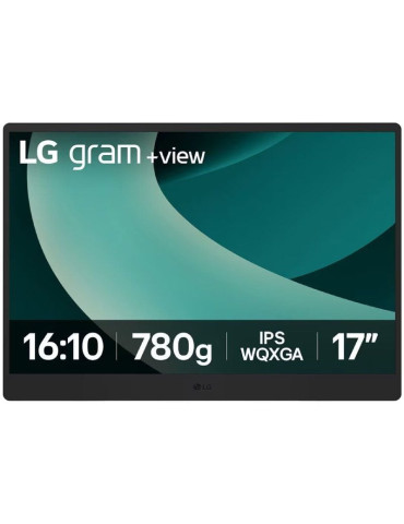 Monitor Portátil LG Gram +view 17MT70.ASDWU 17"/ WQXGA/ Multimedia/ Negro y Plata