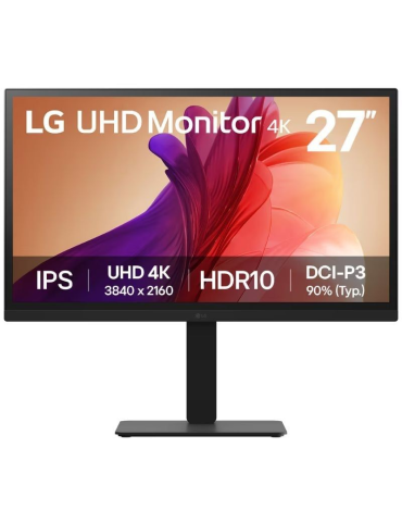 Monitor Profesional LG UltraFine 27BA45U-B 27"/ 4K/ Regulable en altura/ Negro