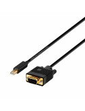 Cable Conversor Aisens A125-0362/ Mini DP Macho - VGA Macho/ 2m/ Negro