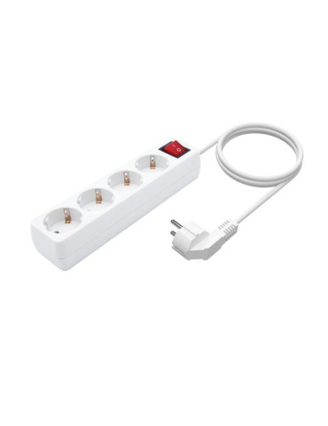 Regleta con Interruptor Aisens A154-0649/ 4 Tomas de Corriente/ Cable 1.4m/ Blanco 2