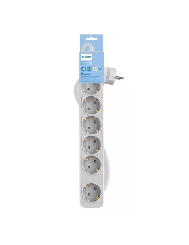 Regleta con Interruptor Philips CHP2164W/62/ 6 Tomas de corriente/ Cable 1.5m/ Blanco 2