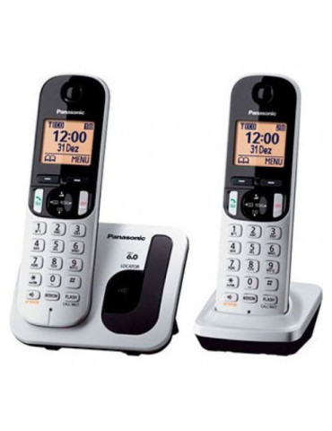 Teléfono Inalámbrico Panasonic KX-TGC212PL/ Pack DUO/ Plata 2