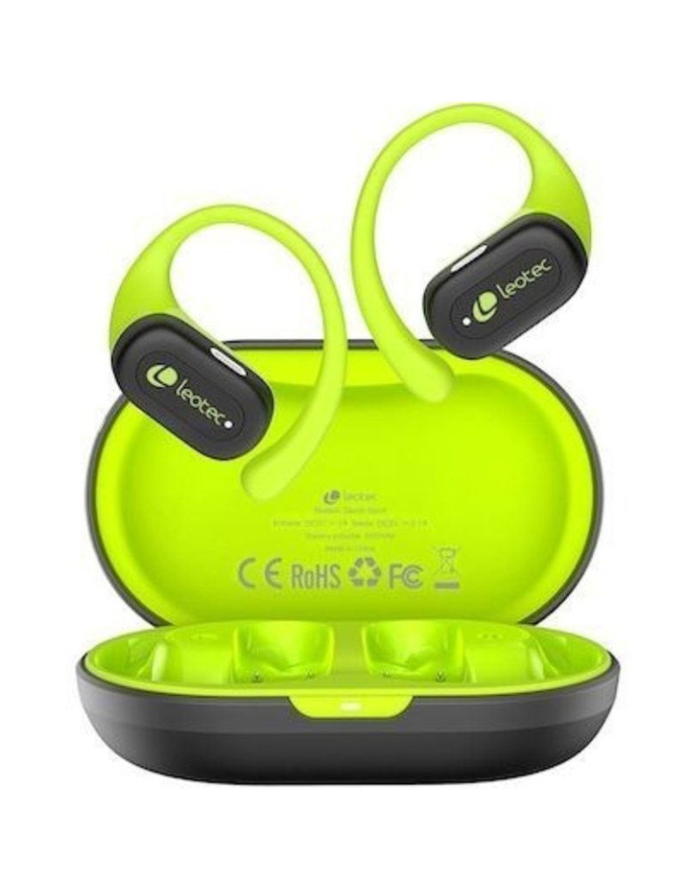 Auriculares Deportivos Bluetooth Leotec Open Air Zenith Sport con estuche de carga/ Autonomía 6.5h/ Lima