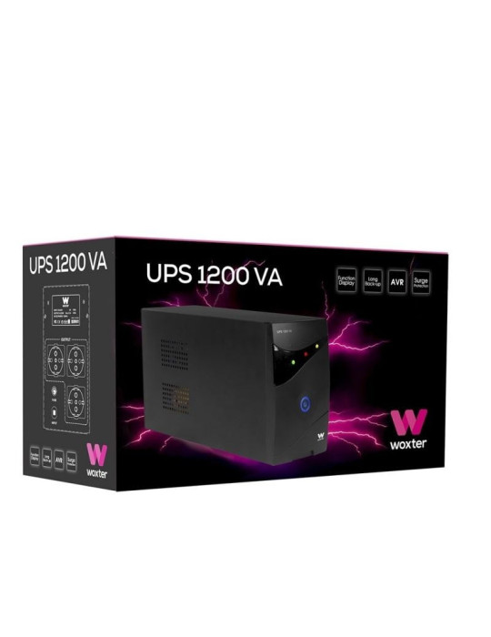 SAI Línea Interactiva Woxter UPS 1200 VA/ 1200VA-720W/ 3 Salidas/ Formato Torre