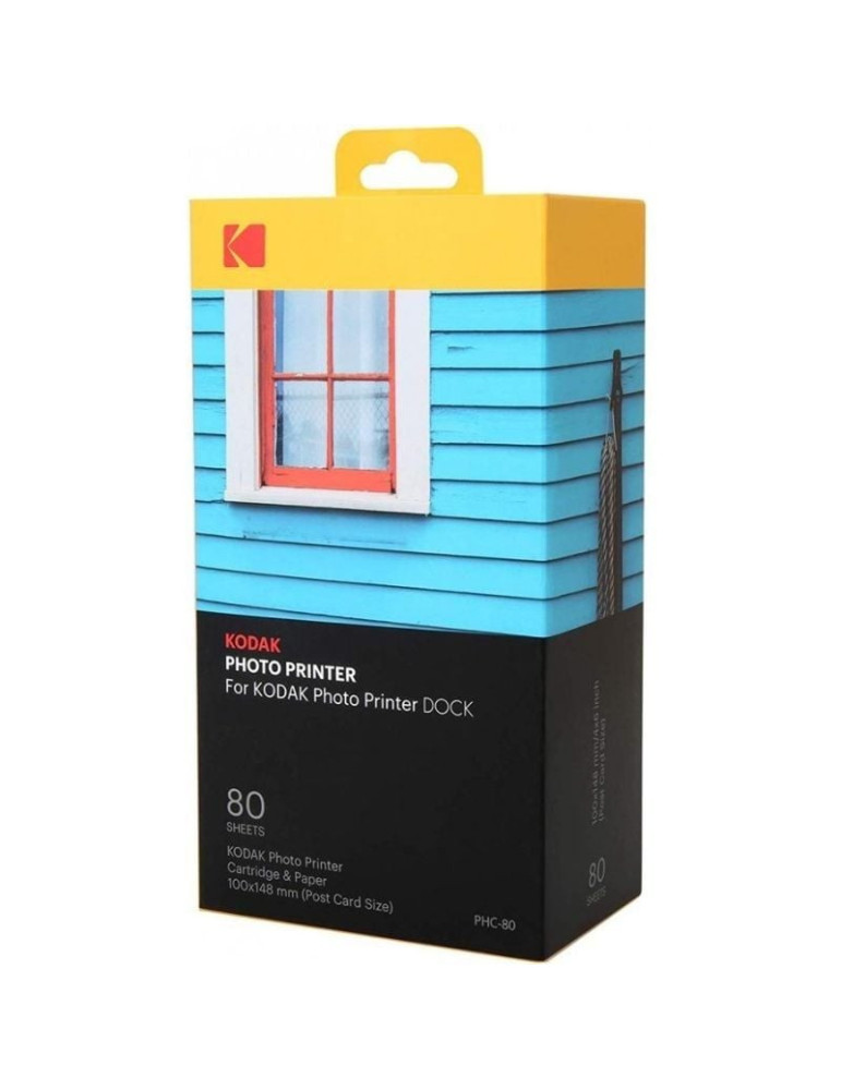 Papel Fotográfico + Cartuchos para Kodak Dock PD450 y KD600/ 4"x6"/ 80 Hojas