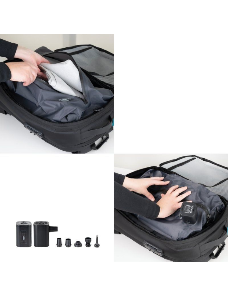 Mochila TooQ TQBP-V101-BK/ Capacidad 30-55L/ Negra/ Incluye Bomba de Aire