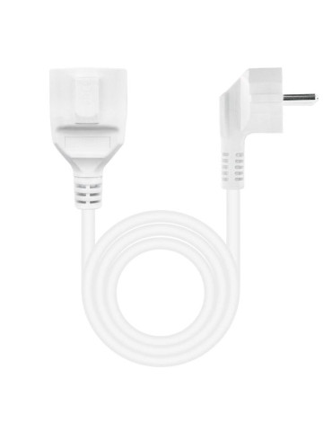 Cable Alargador de Corriente Nanocable 10.22.0602-W/ Schuko Hembra - Schuko Macho/ 2m/ Blanco 2
