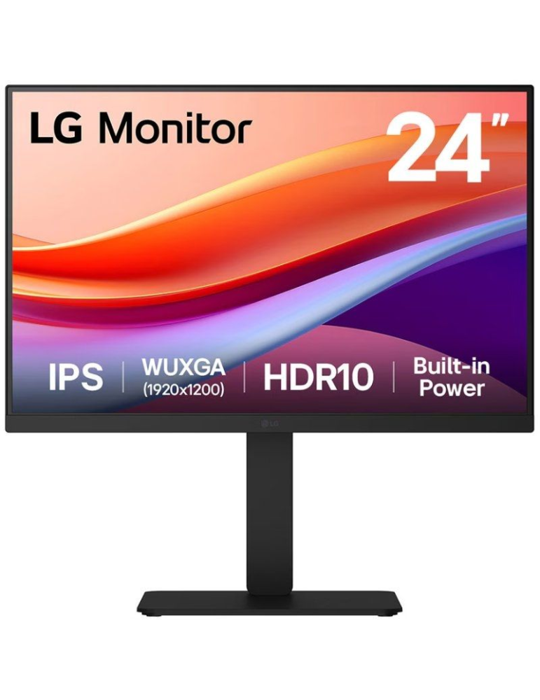Monitor Profesional LG 24BA55W-B 24"/ WUXGA/ Multimedia/ Regulable en altura/ Negro