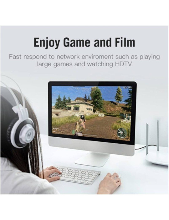 Cable de Red RJ45 SFTP Vention ICDBN Cat.7/ 15m/ Negro