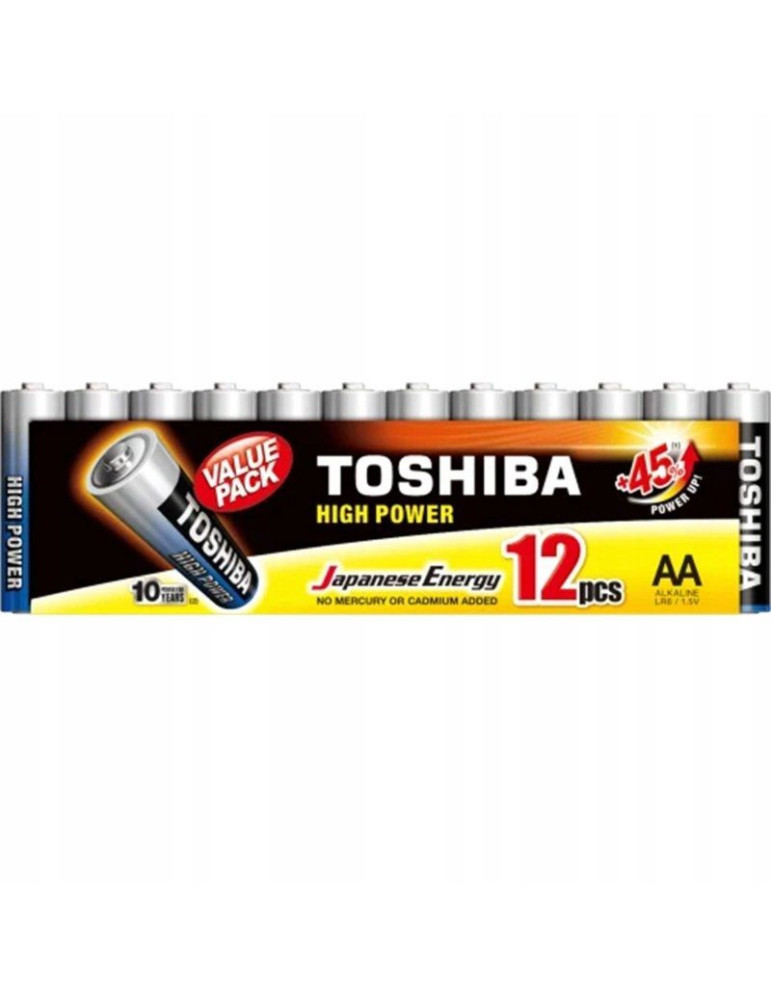 Pack de 12 Pilas AA Toshiba High Power LR6/ 1.5V/ Alcalinas