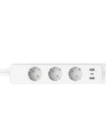 Regleta Inteligente TP-Link Tapo P300/ 3 Tomas de corriente/ 2 USB Tipo-A/ 1 USB Tipo-C/ WiFi/ Blanca