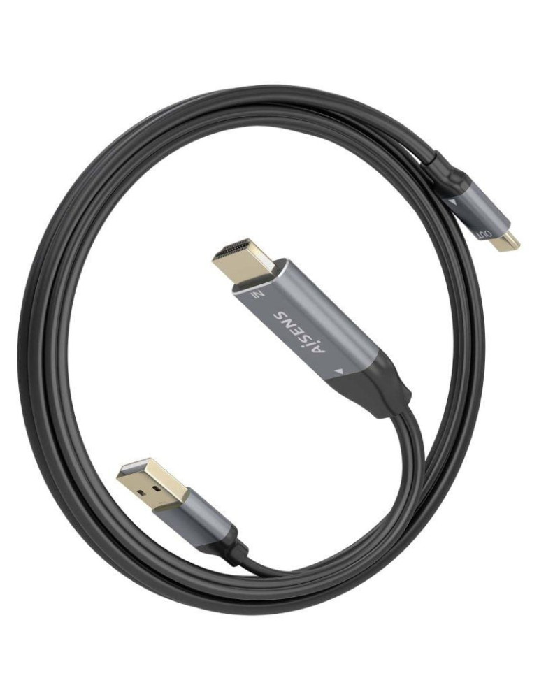 Cable Conversor Aisens A109-0871/ HDMI Macho/ USB Macho - USB Tipo-C Macho/ 1.8m/ Negro
