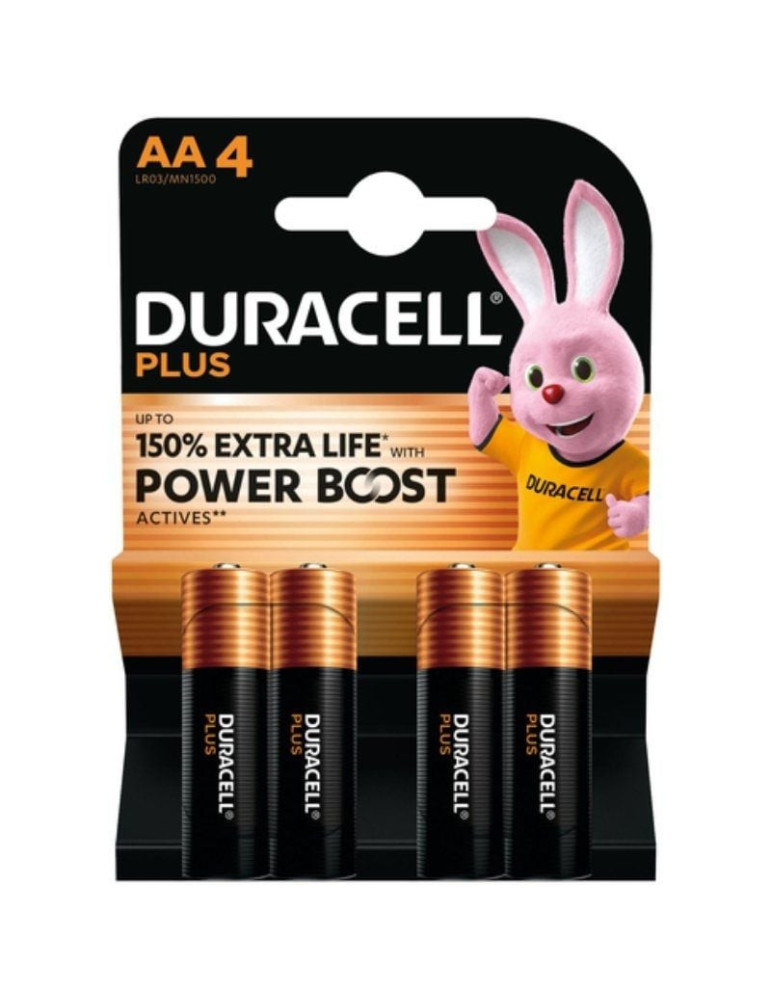 Pack de 4 Pilas AA Duracell Plus Power Boost DPBLR6B4/ 1.5V/ Alcalinas