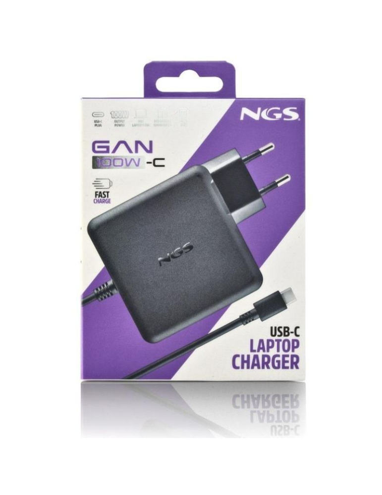 Cargador de Portátil GaN NGS GAN100W-C USB Tipo-C/ 100W/ Automático/ Voltaje 5-20V