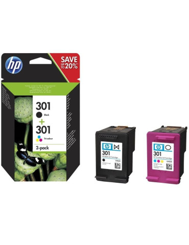 Cartucho de Tinta Original HP n 301 Multipack/ Negro/ Tricolor