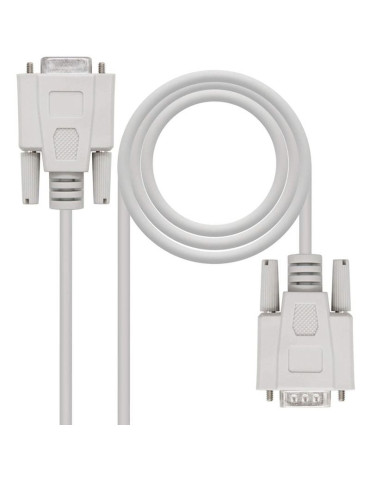 Cable Serie RS232 Nanocable 10.14.0203/ DB9 Macho - DB9 Hembra/ 3m/ Beige 2