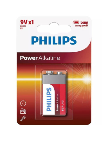 Pila Alcalina Philips 6LR61P1B/10/ 9V