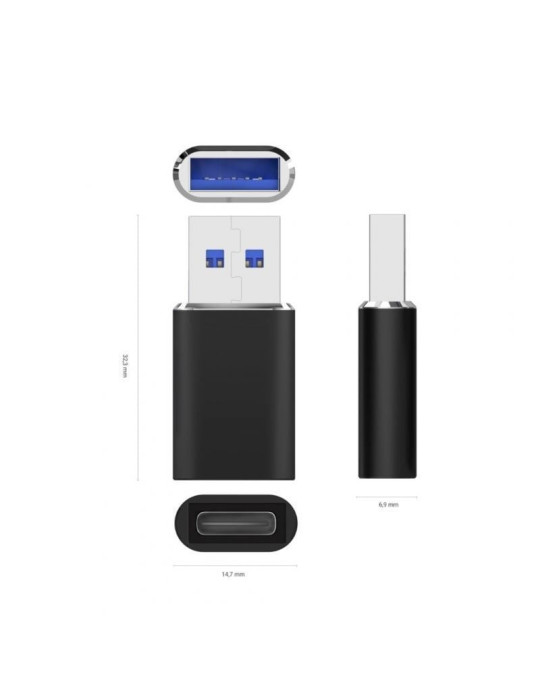 Adaptador USB 3.2 GEN2 Aisens A108-0678/ USB Tipo-C Hembra - USB Macho
