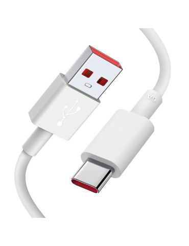 Cable USB Xiaomi 6A Type-A to Type-C/ USB Macho - USB Tipo-C Macho/ 1m/ Blanco