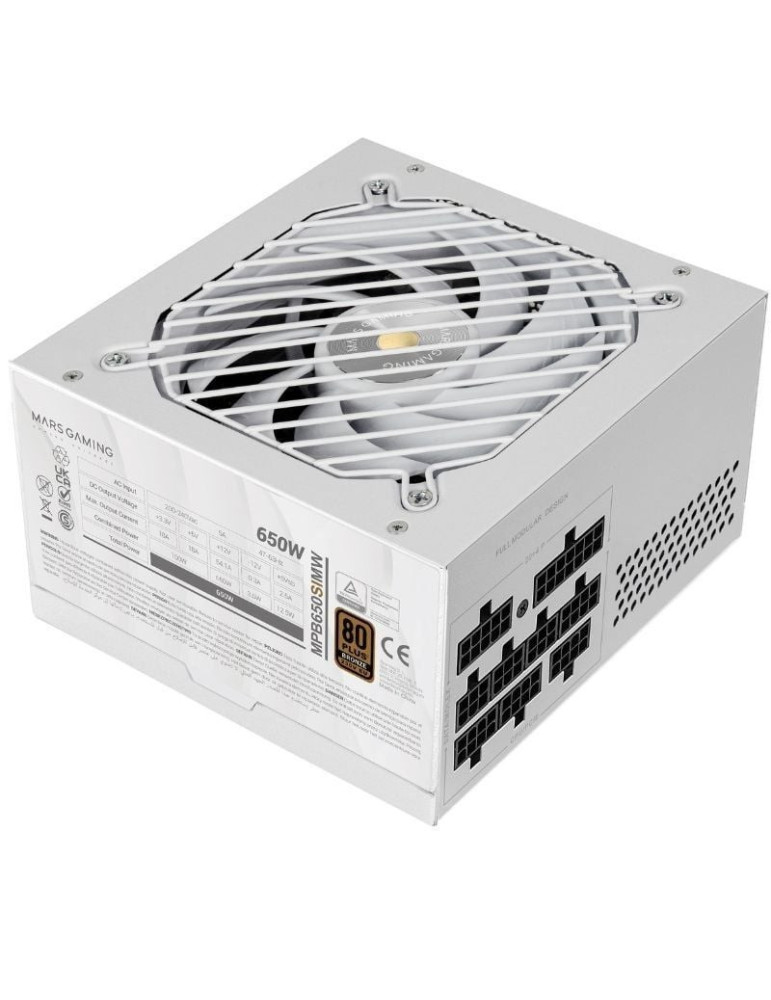 Fuente de Alimentación Mars Gaming MPB650SIM/ 650W/ Ventilador 12cm/ 80 Plus Bronze/ Blanca