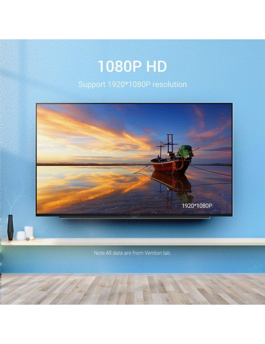 Conversor Vention ACPBB/ HDMI Macho - VGA Hembra/ 15cm/ Negro