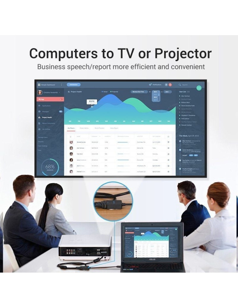 Conversor Vention ACPBB/ HDMI Macho - VGA Hembra/ 15cm/ Negro