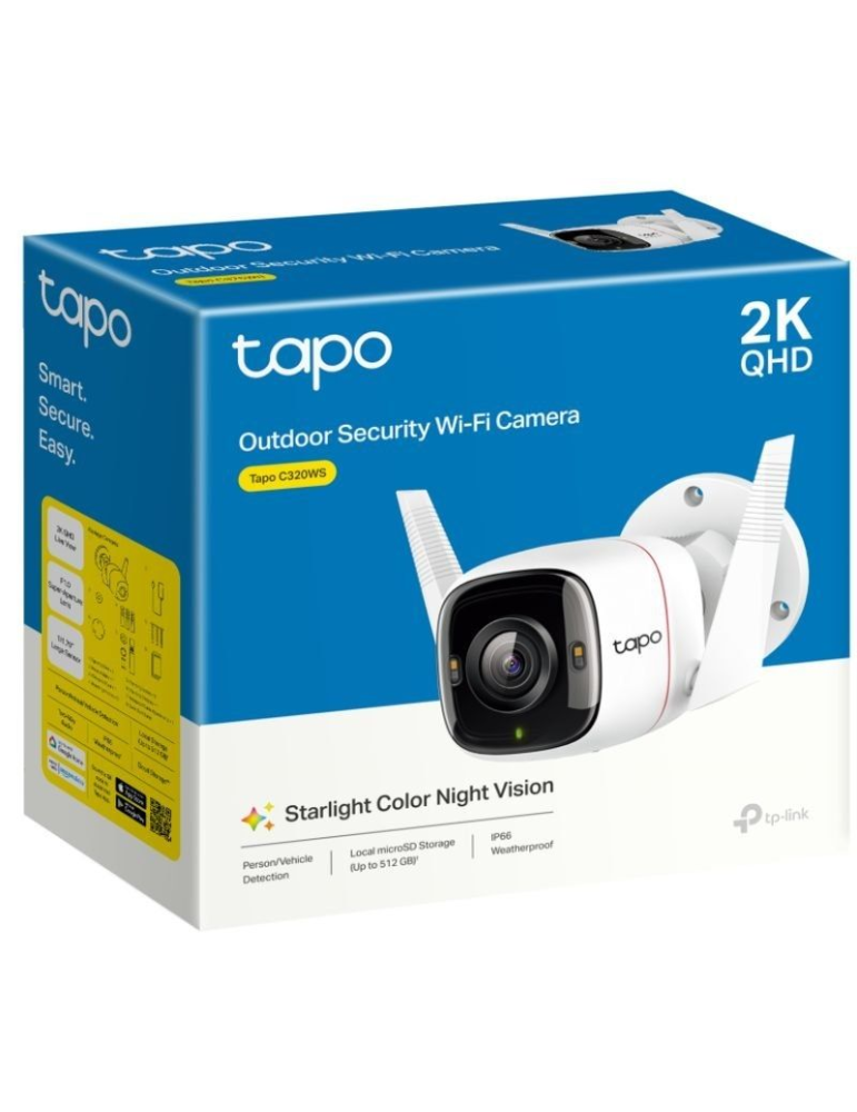 Cámara de Videovigilancia TP-Link Tapo C320WS/ Visión Nocturna/ Control desde APP