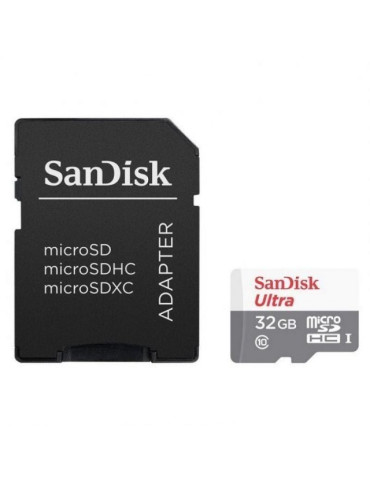 Tarjeta de Memoria SanDisk Ultra 32GB microSD HC con Adaptador/ Clase 10/ 100MB/s 2
