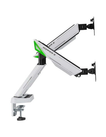 Soporte de Mesa Gaming con Contrapeso para 2 Monitores Aisens DT38TSR-345/ Giratorio/ Inclinable/ hasta 16kg 2