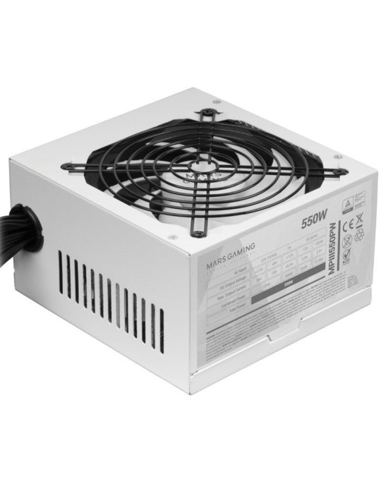 Fuente de Alimentación Mars Gaming MPIII550P/ 550W/ Ventilador 12cm/ Blanca