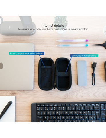 Funda para Disco Externo M2 TooQ TQBC-M201B/ Negra 2