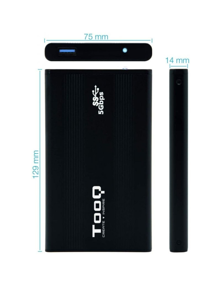 Caja Externa para Disco Duro de 2.5" TooQ TQE-2524B/ USB 3.1