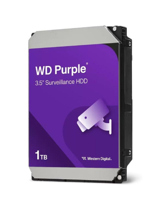 Disco Duro Western Digital WD Purple Surveillance 1TB/ 3.5"/ SATA III/ 64MB