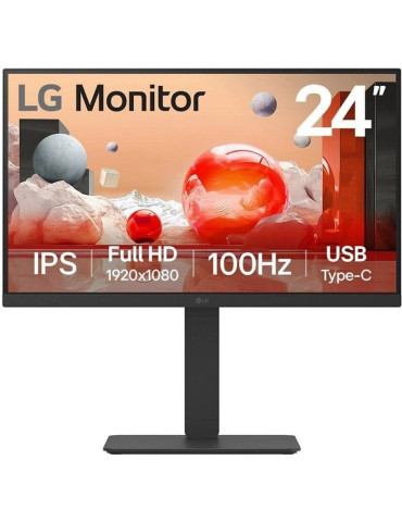 Monitor Profesional LG 24BA750-B 23.8"/ Full HD/ Multimedia/ Negro