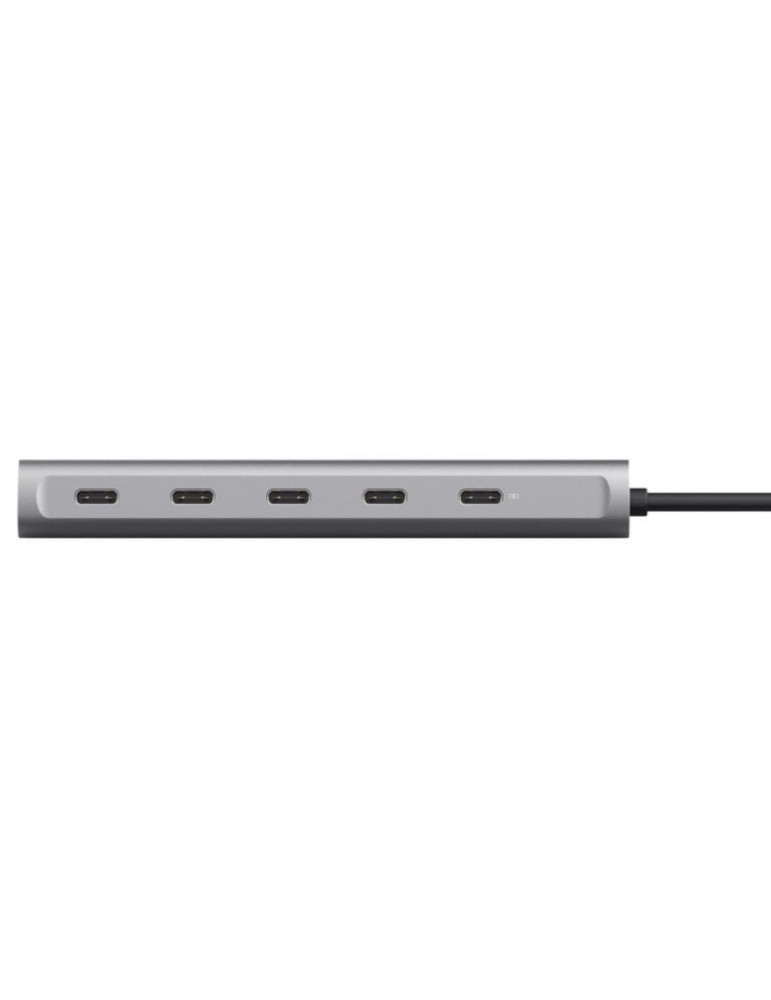Hub USB Tipo-C Trust Halyx/ 4xUSB Tipo-C/ 1xUSB Tipo-C PD/ Gris