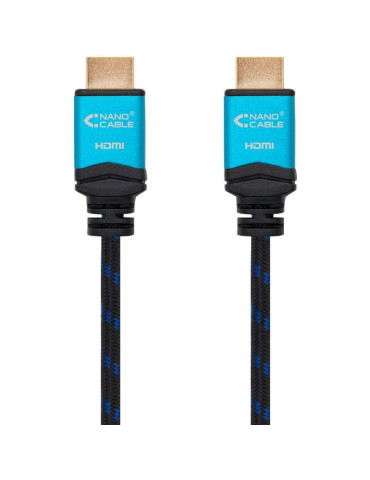 Cable HDMI 2.0 4K Nanocable 10.15.3705/ HDMI Macho - HDMI Macho/ 5m/ Negro/ Azul 2