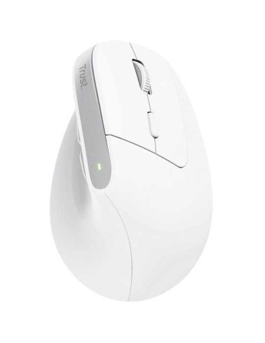 Ratón Vertical Inalámbrico por Bluetooth Trust Bayo+/ Batería Recargable/ Hasta 2400 DPI/ Blanco