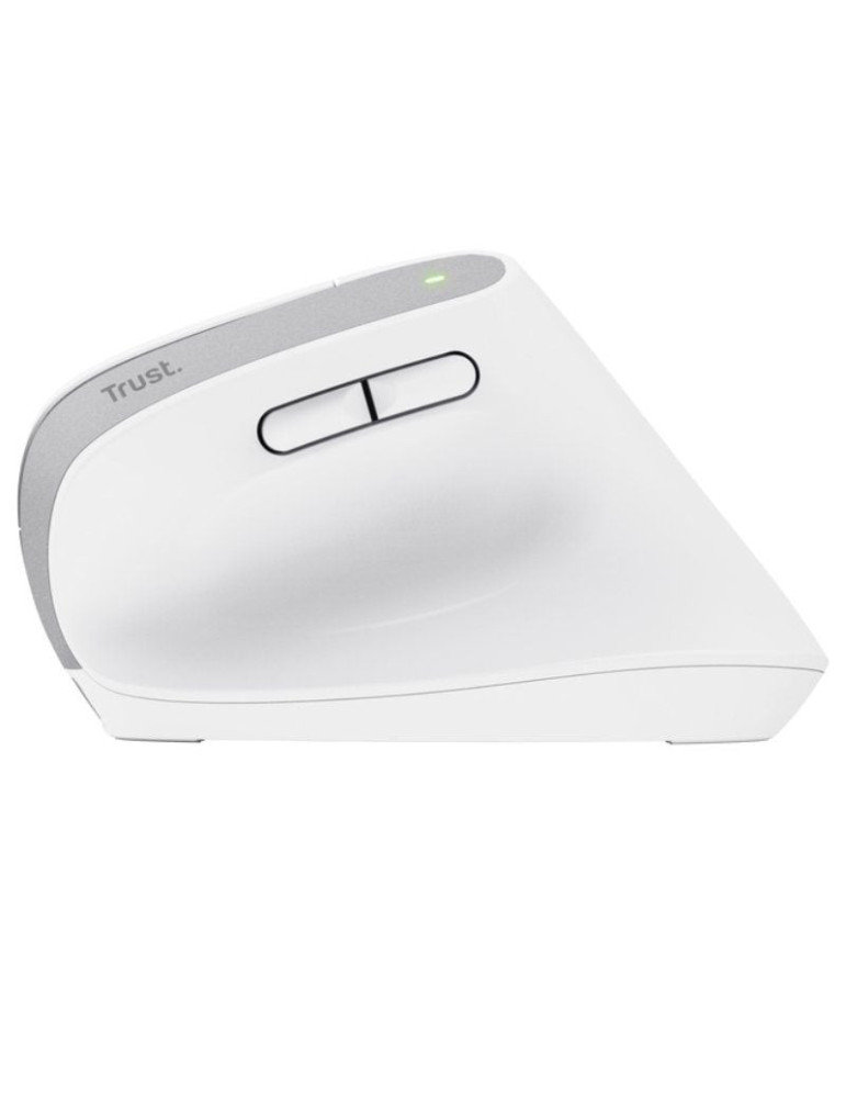 Ratón Vertical Inalámbrico por Bluetooth Trust Bayo+/ Batería Recargable/ Hasta 2400 DPI/ Blanco
