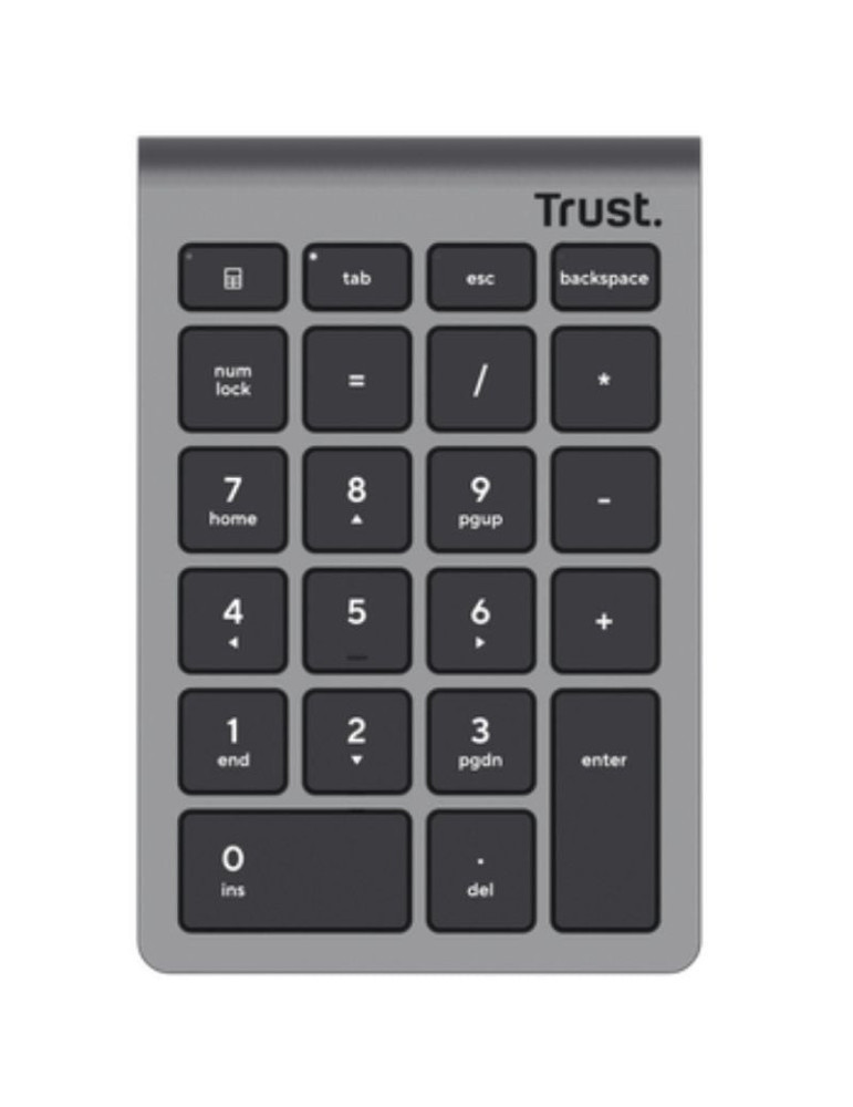 Teclado Numérico Inalámbrico Trust Xalas Wireless/ Plata