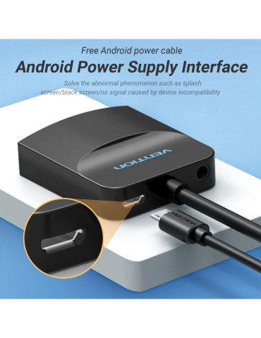 Conversor Vention 42161 HDMI Macho - VGA Hembra - Jack 3.5 Hembra/ 15cm/ Negro 2