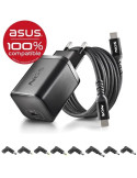 Cargador de Portátil GaN NGS BUD65W-AS para Asus/ 1xUSB Tipo-C/ 65W/ Automático/ 8 Conectores/ Voltaje 5-20V