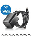 Cargador de Portátil GaN NGS BUD65W-H para HP/ 1xUSB Tipo-C/ 65W/ Automático/ 8 Conectores/ Voltaje 5-20V