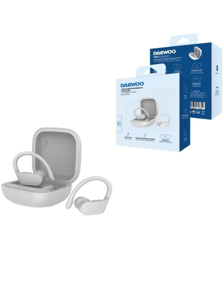 Auriculares Deportivos Bluetooth Daewoo DW2023 con estuche de carga/ Autonomía 5h/ Blancos
