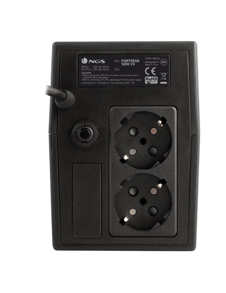 SAI Offline NGS Fortress 1200 V3/ 800VA-480W/ 2 Salidas/ Formato Torre