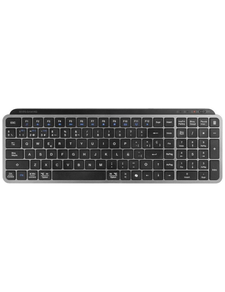 Teclado Compacto Inalámbrico por Bluetooth Mars Gaming MK-SILENKEYS/ Negro