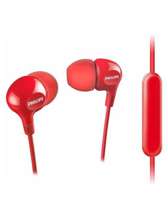 Auriculares Intrauditivos Philips SHE3555/ con Micrófono/ Jack 3.5/ Rojos
