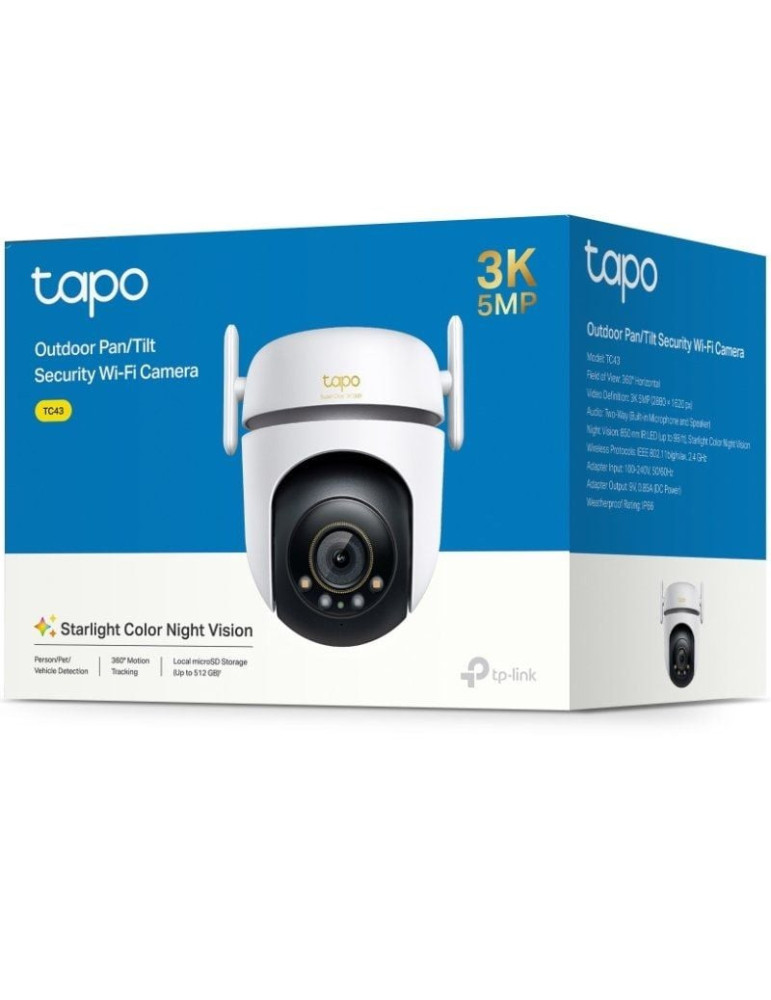 Cámara de Videovigilancia TP-Link Tapo TC43/ Visión Nocturna/ Control desde APP