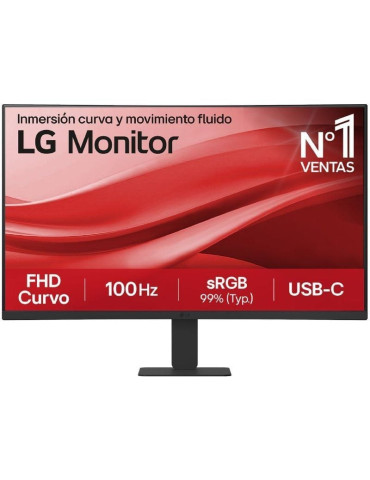 Monitor Curvo LG 27U421A-B 27"/ Full HD/ Negro